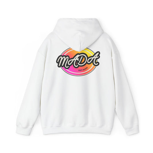 Neon Drift White Hoodie